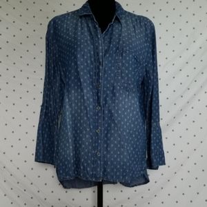 cloth & stone denim blouse size Large